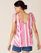Tie Strap Jacquard Cami, Pink (PINK), large
