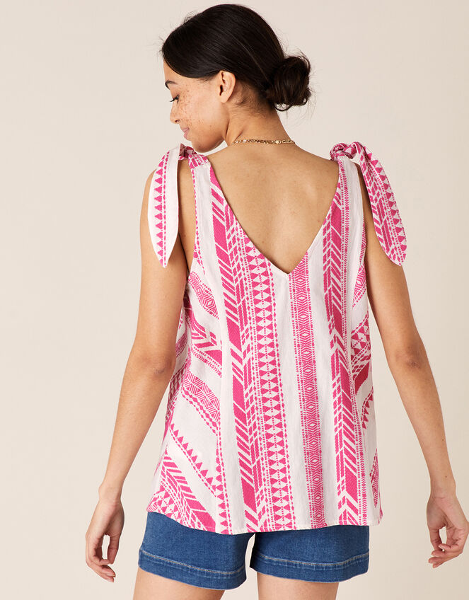 Tie Strap Jacquard Cami, Pink (PINK), large