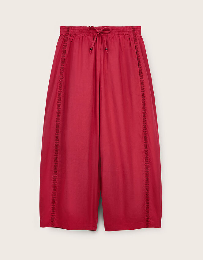 East Irina Cotton Embroidered Trousers Pink