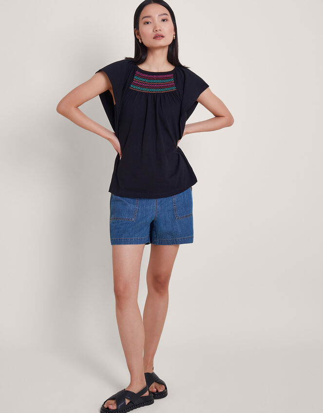 Cleo Stitch Top, Black (BLACK), large