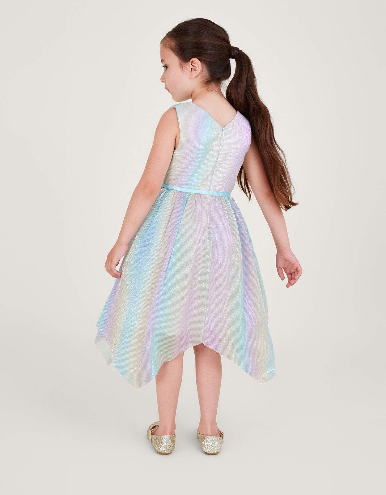Rainbow Plisse Wrap Dress Multi