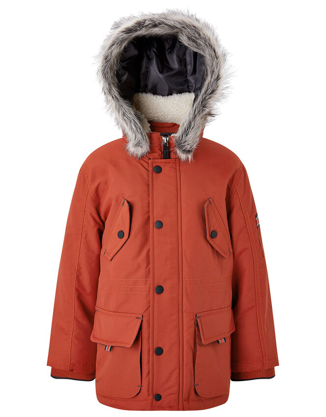 Parka Coat with Hood, Red (RED), large