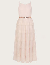 Fiorella Ruffle Prom Dress, Pink (PALE PINK), large