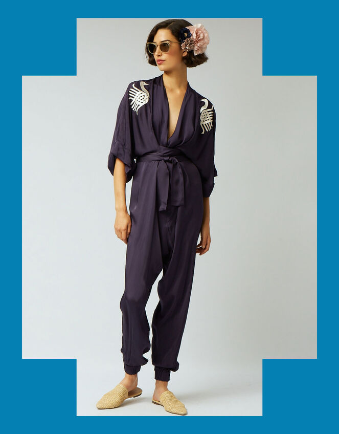 Tallulah and Hope Gloria Embroidered Jumpsuit, Blue (NAVY), large
