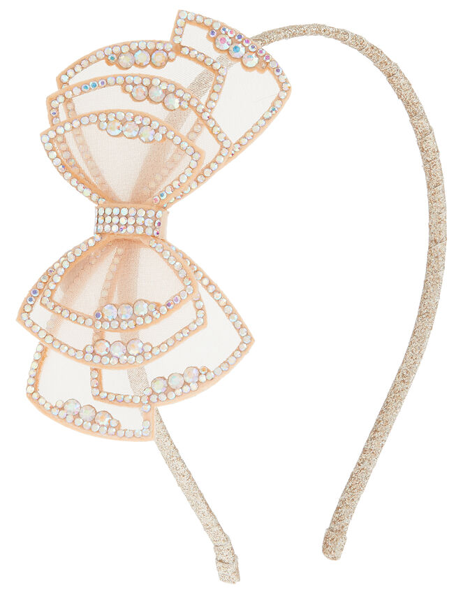 Mirage Diamante Bow Headband, , large