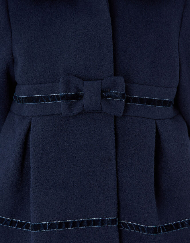 Baby Bow Coat, Blue (NAVY), large
