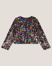 Rainbow Sequin Bow Cardigan, Multi (MULTI), large