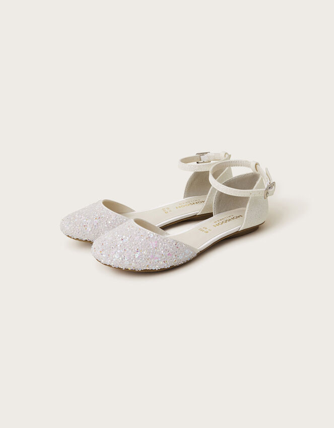 Sparkly Two-Part Ballet Flats Ivory | Girls' Flat Shoes | Monsoon UK.