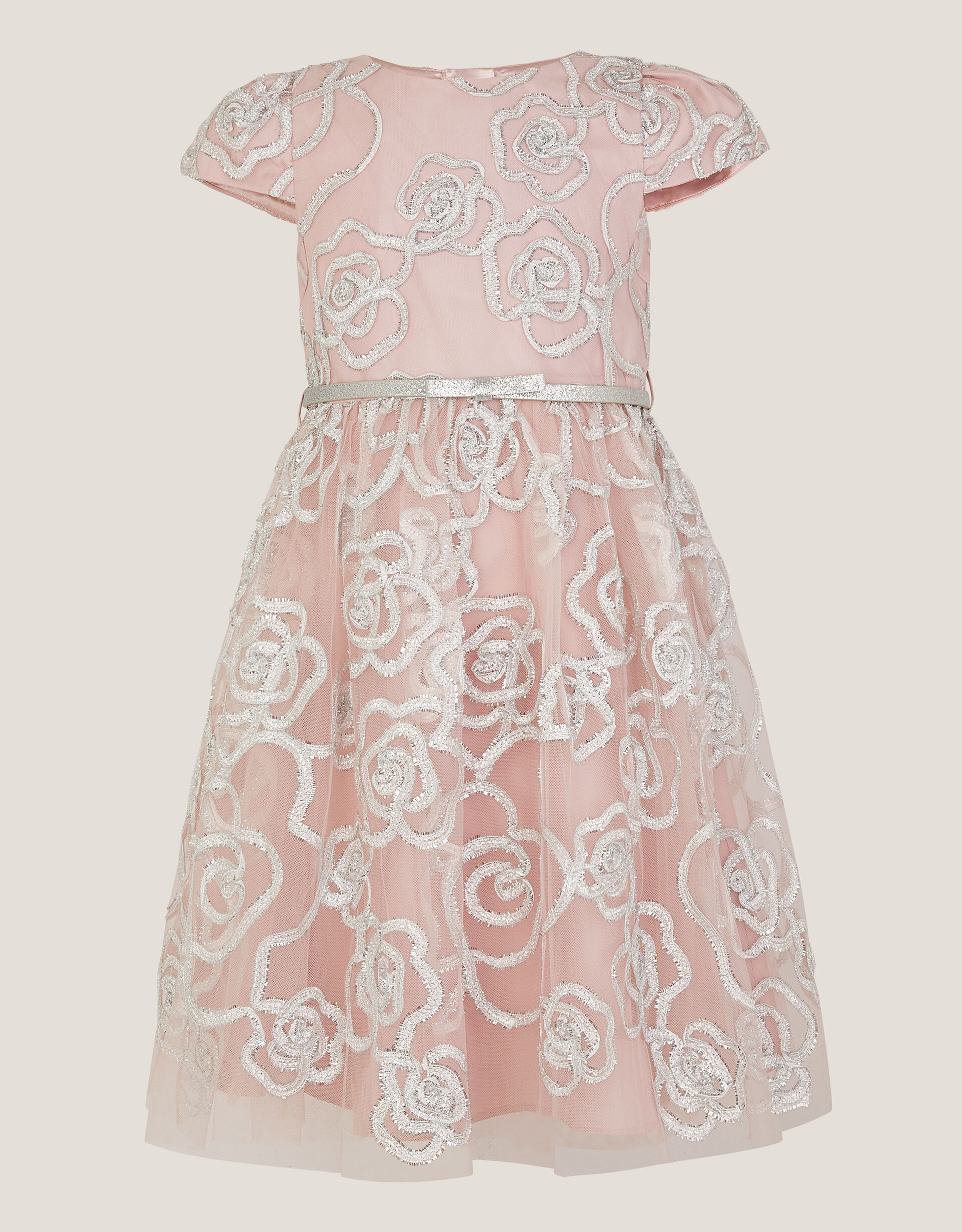 Rose Tinsel Party Dress Pink