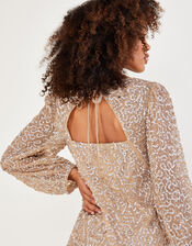 Keely Sequin Top in Recycled Polyester, Natural (CHAMPAGNE), large