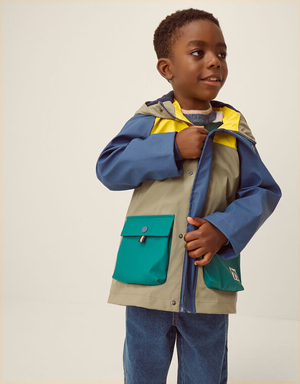 Water-Resistant Colourblock Rain Jacket, Multi (MULTI), large