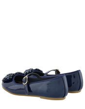 Adeline Beaded Bow Ballerina Shoes, Blue (NAVY), large