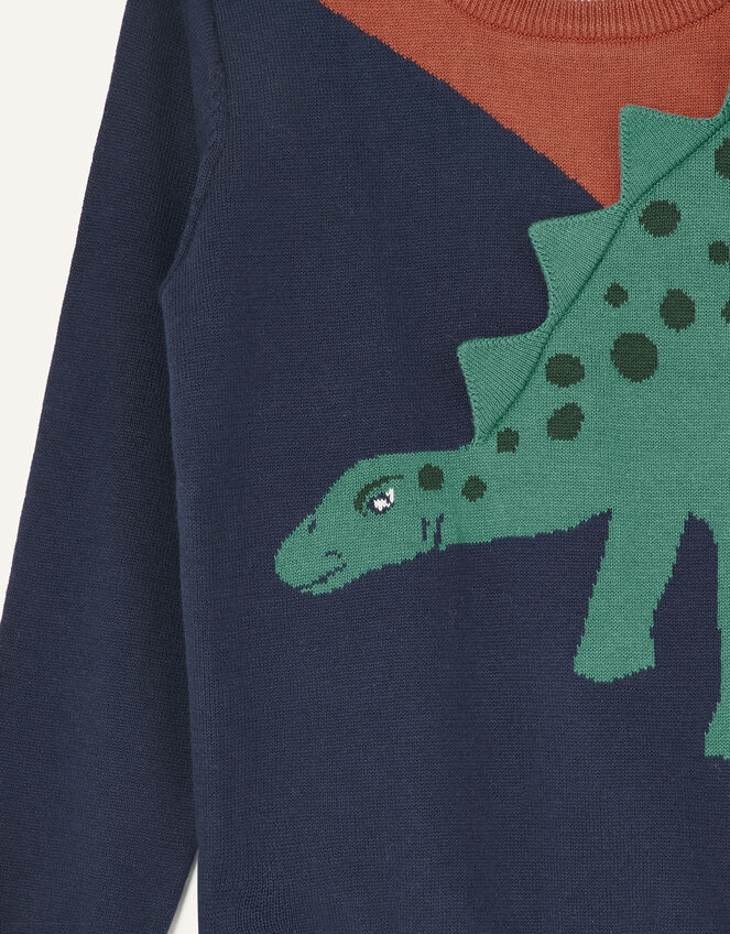 3D Dinosaur Knit Jumper, Blue (NAVY), large