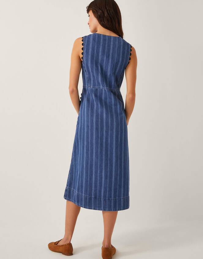 Ottilie Stripe Denim Midi Dress, Blue (DENIM BLUE), large