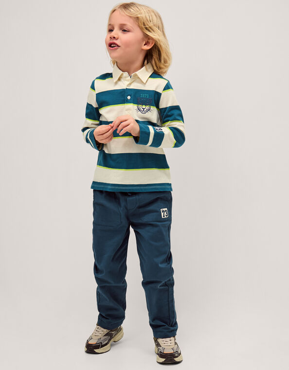 Plain Cuffed Trousers, Blue (BLUE), large