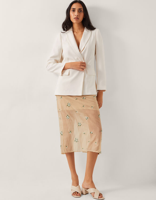 Ashley Double-Breasted Blazer Ivory