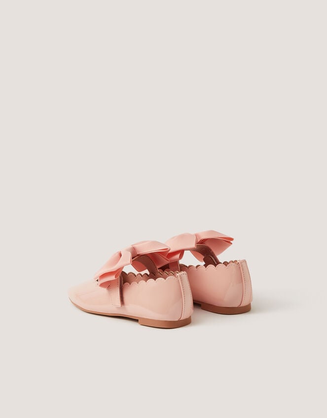 Bow Strap Patent Ballet Flats, Pink (PINK), large