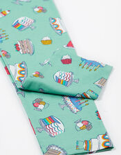 Frugi Libby Printed Leggings, Green (GREEN), large