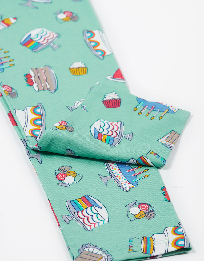 Frugi Libby Printed Leggings, Green (GREEN), large
