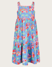 Flamingo Midi Dress, Blue (BLUE), large