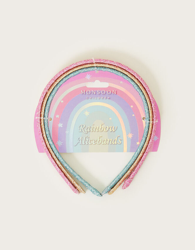 Glitter Rainbow Headbands Set of Three, , large