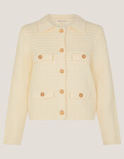 Coby Collar Cardigan, Ivory (IVORY), large