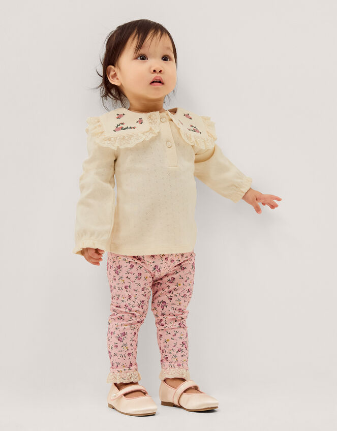 Baby Rosie Top & Floral Leggings Set, Pink (PINK), large
