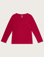 Christmas Reindeer Long Sleeve Top, Red (RED), large