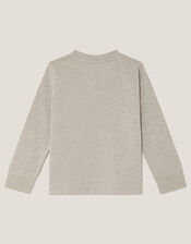 Varisty Dinosaur Long Sleeve Top, Grey (GREY), large