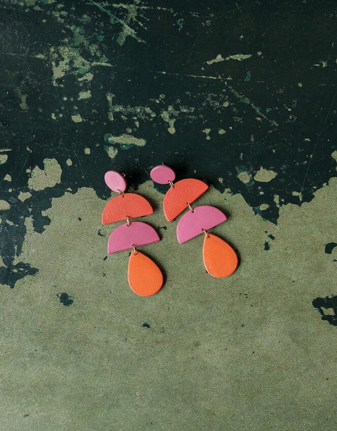 Colourblock Disc Earrings, , large