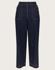 Harper Regular Crop Wide Leg Jeans, Blue (INDIGO), large