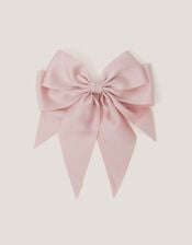 Long Tiered Satin Bow Hair Clip, , large