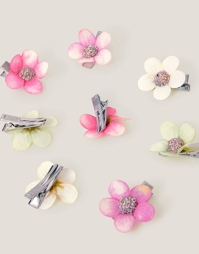 8-Pack Mini Flower Hair Clips, , large