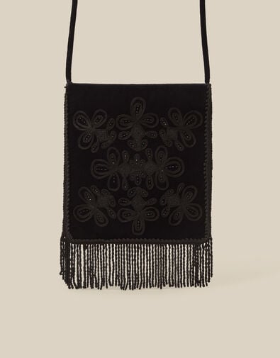 Dori Embroidered Fringe Crossbody Bag, , large