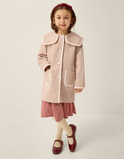 Embroidered Collar Coat, Camel (OATMEAL), large