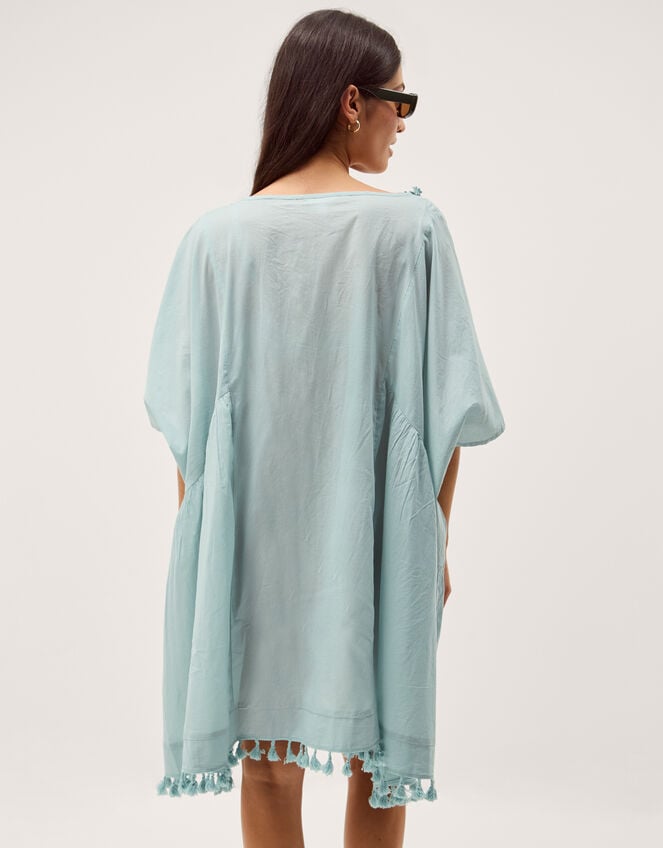 Astrid Tassel Embellished Mini Kaftan, Blue (AQUA), large