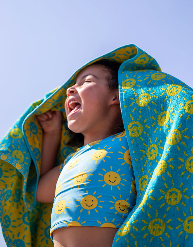 Frugi Talia Sun Print Tankini Swim Set, Blue (BLUE), large