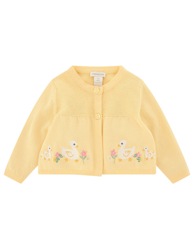 Newborn Baby Duckie Knitted Cardigan, Yellow (YELLOW), large