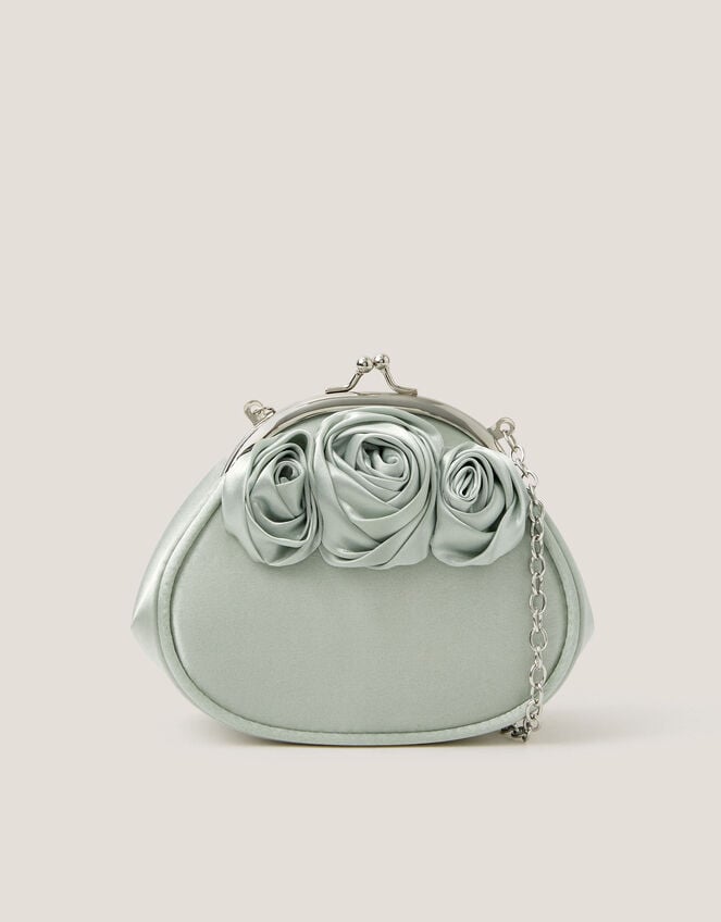 Rose Satin Clip Frame Bag, , large