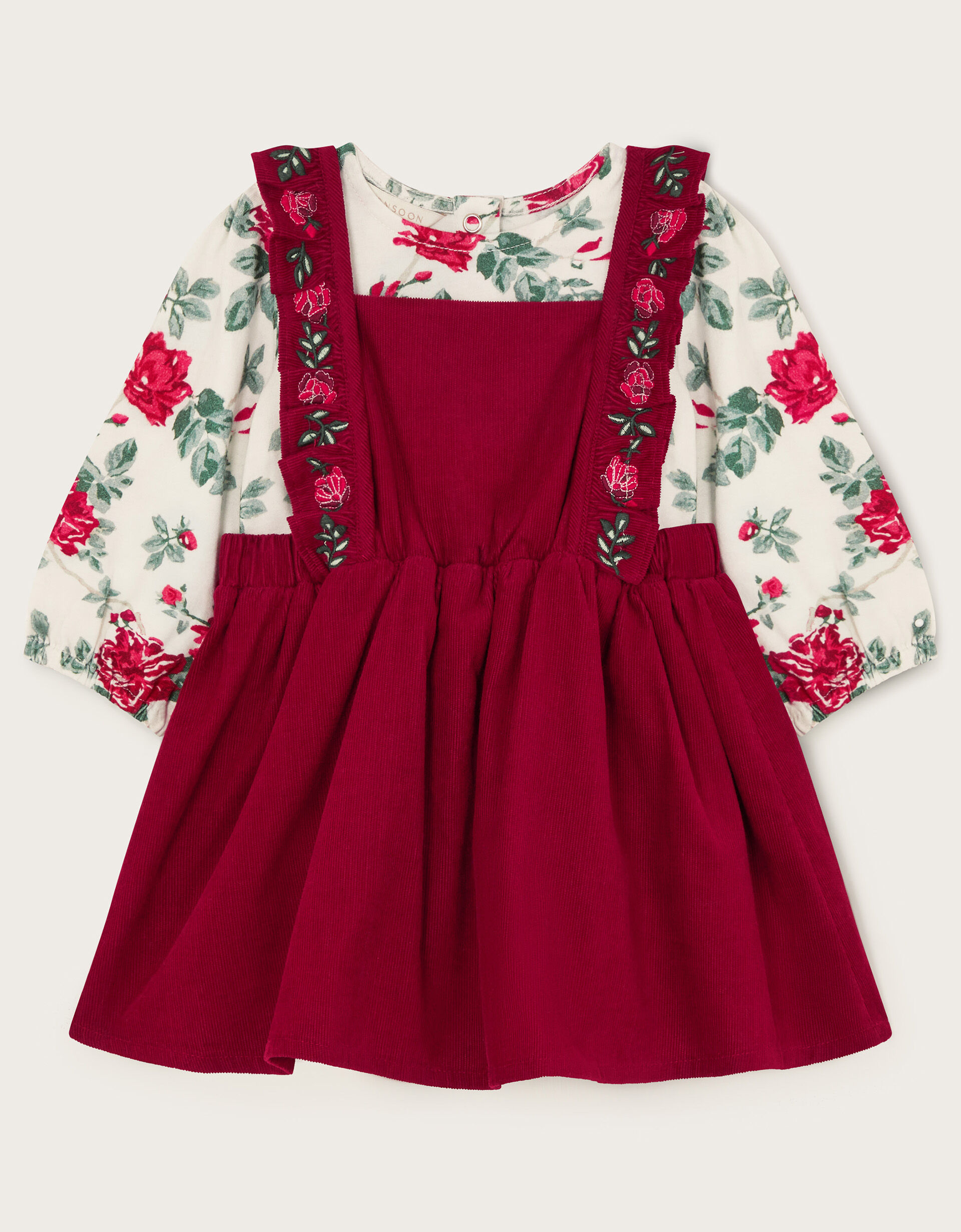 Arrival Spring Baby Girls Red Single Breasted Long Sleeves Rompers with Strawberry Pattern Collar main image 1