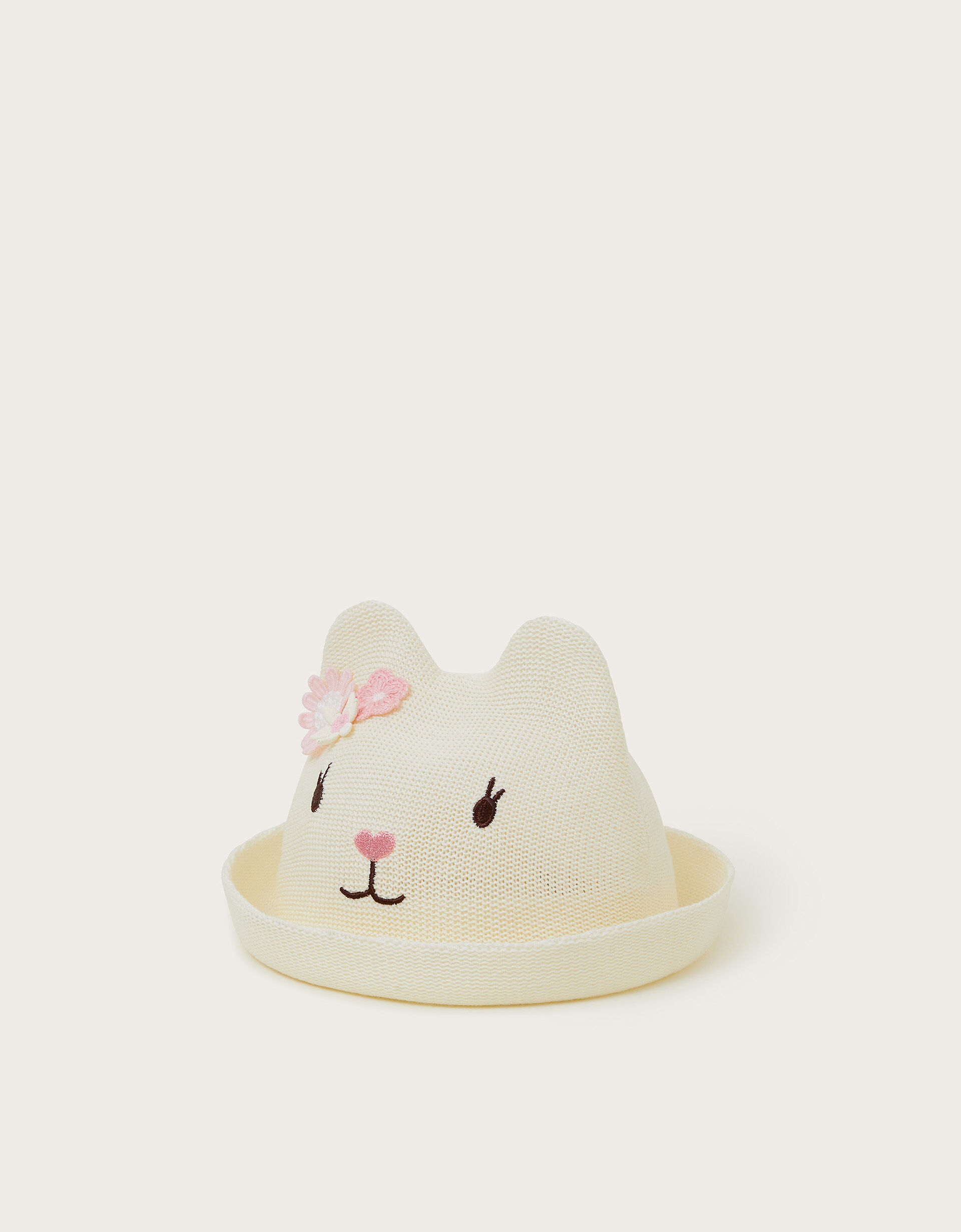 Baby Knitted Cat Hat White