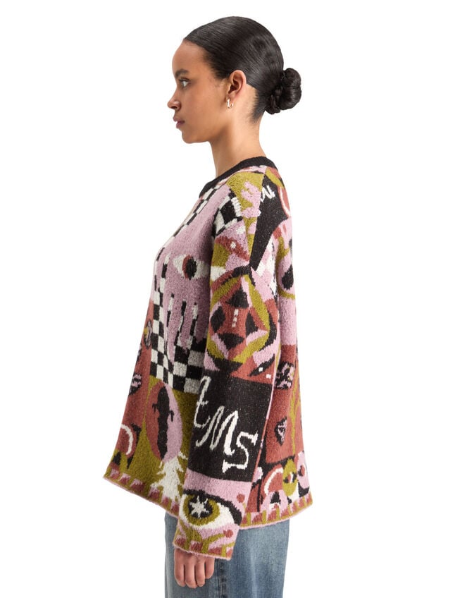 Scotch and Soda Jacquard Oversized Knit Jumper, Multi (MULTI), large