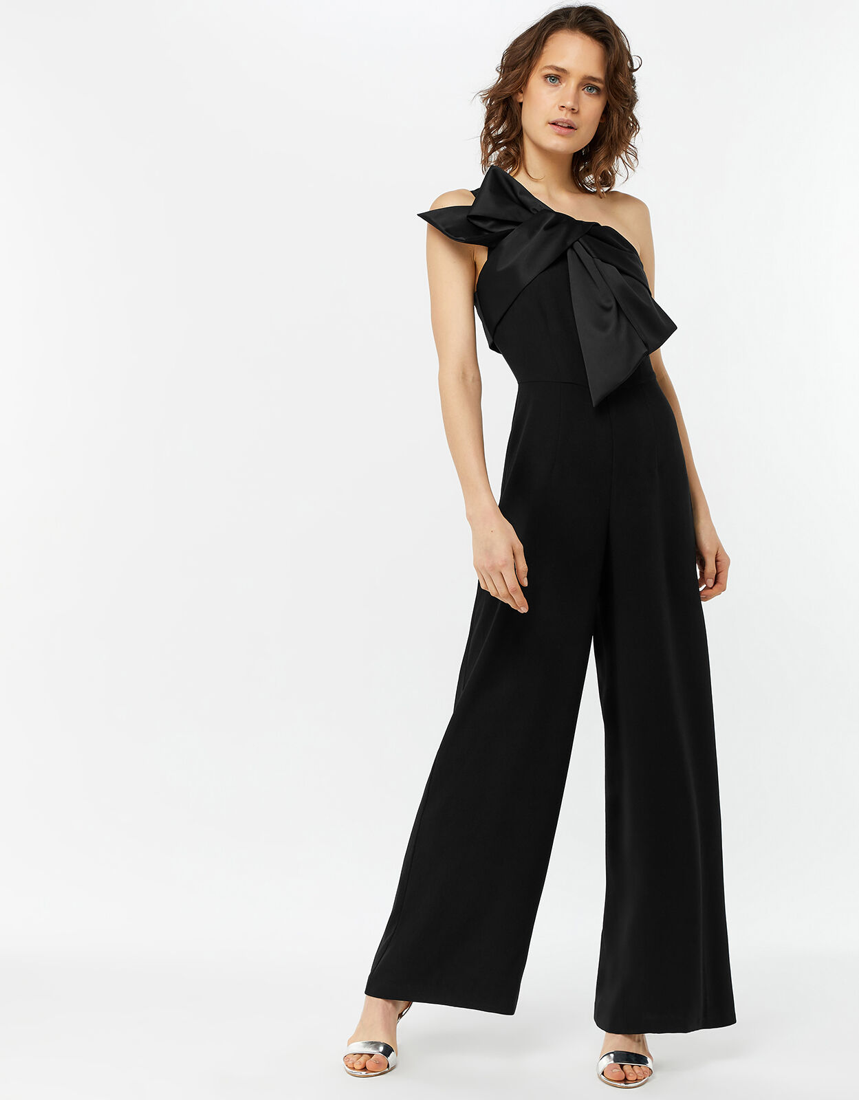 Zara Bow Jumpsuit Black