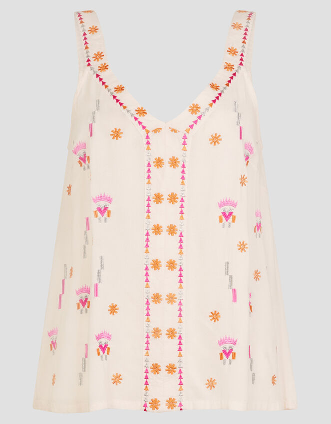 Fia Embroidered Cami Top, Ivory (IVORY), large