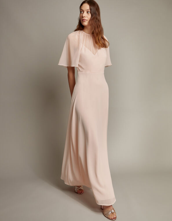 Mona Angel Sleeve Maxi Dress, Pink (BLUSH), large