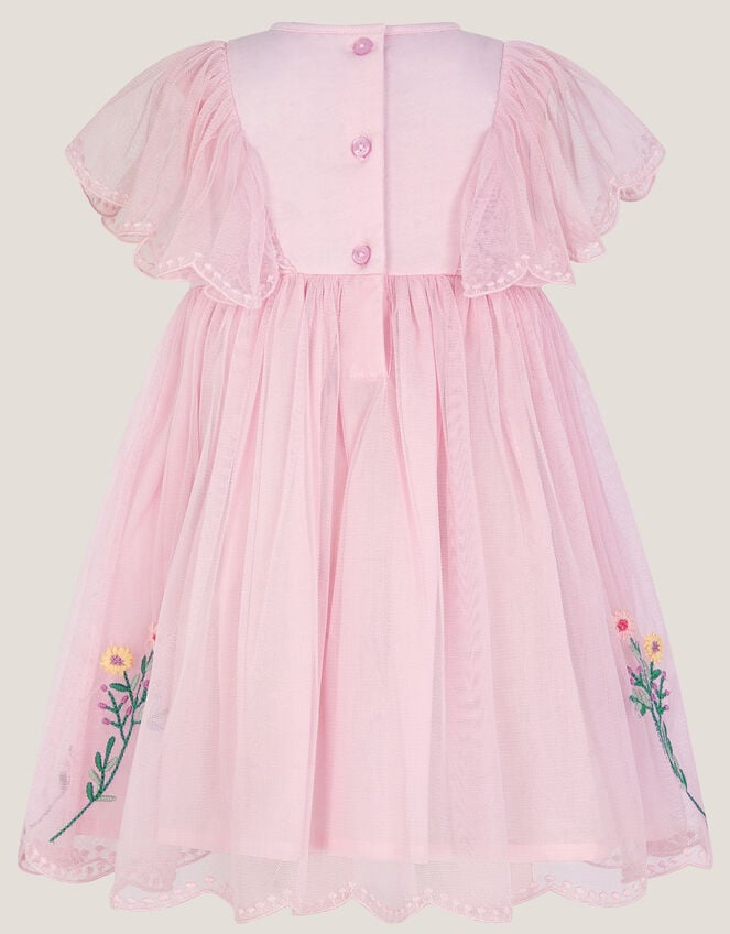 Baby Floral Embroidered Tulle Dress, Pink (PINK), large