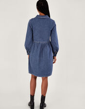 Alana Shirt Zip Denim Dress, Blue (DENIM BLUE), large