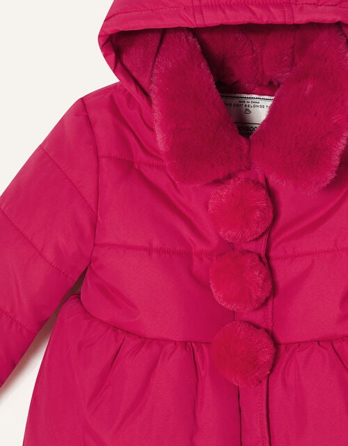 Baby Pom-Pom Padded Coat , Red (RED), large