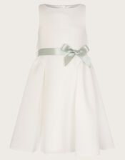 Molly Scuba Bow Bridesmaid Dress, Ivory (IVORY), large