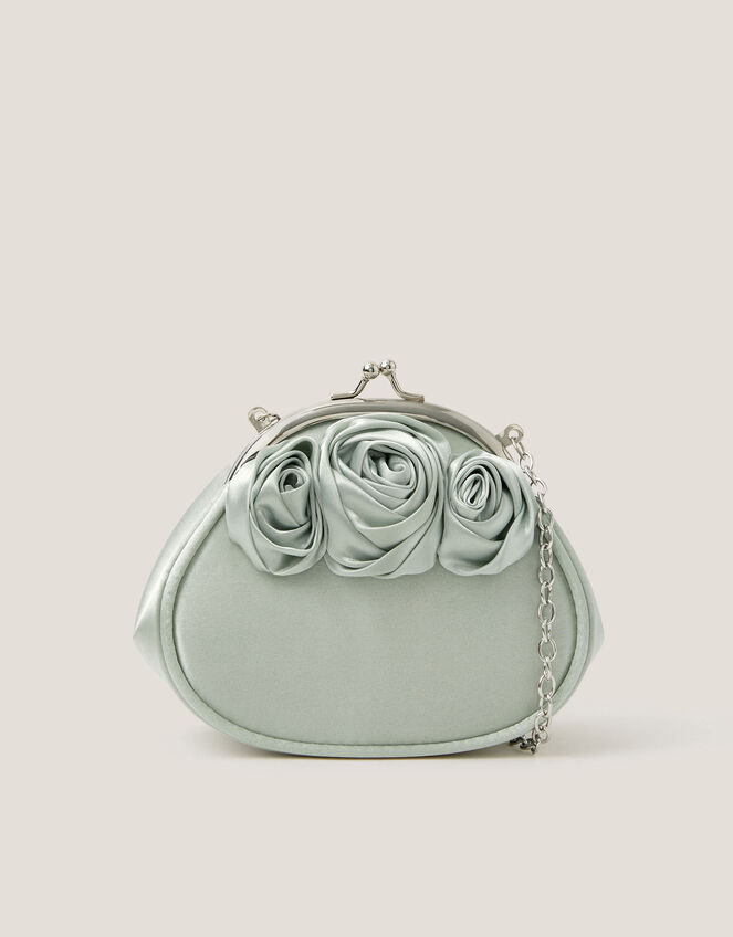 Rose Satin Clip Frame Bag, , large